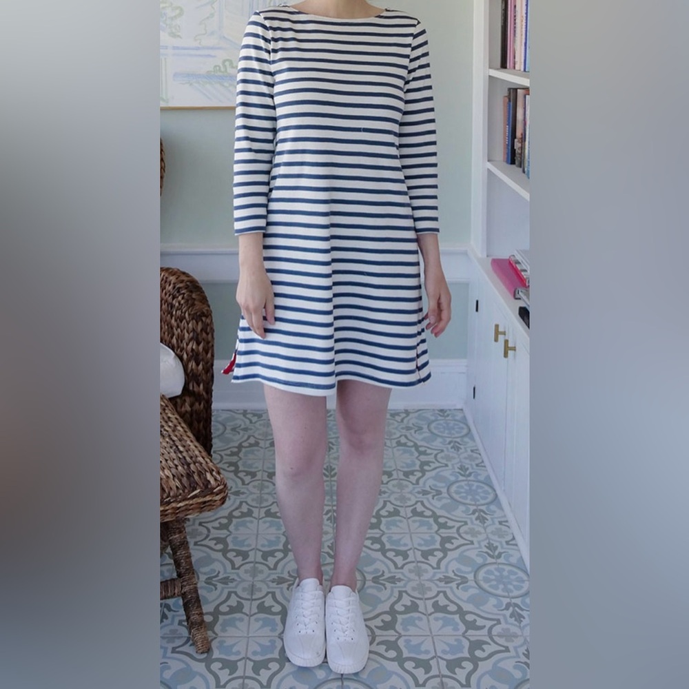 LAKE Blue and White Striped Dress
